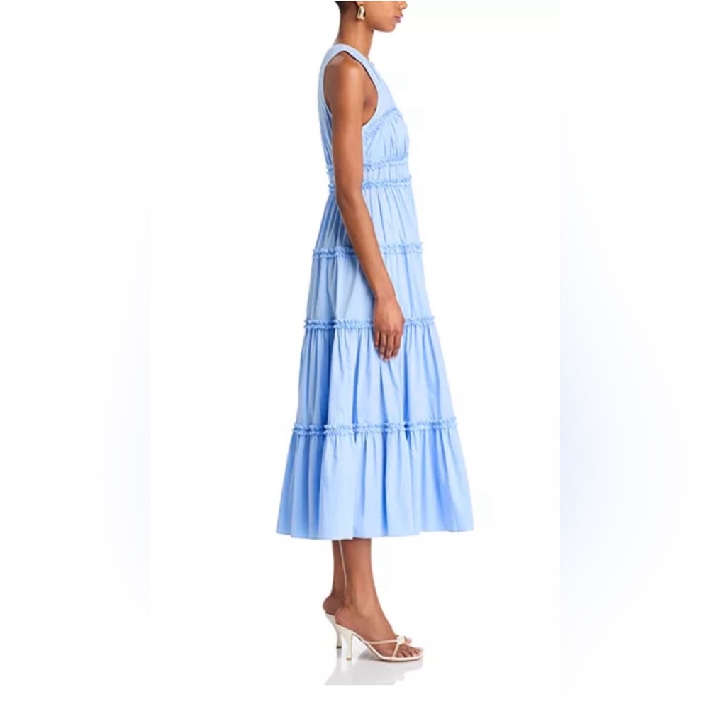 Cinq à Sept Light Blue Tiered Midi Dress